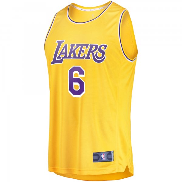 Men's Los Angeles Lakers LeBron James Fanatics Gold 2021/22 Fast Break Replica Jersey - Icon Edition